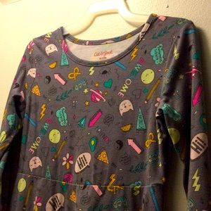 Girls Patterned Dress Gray Cat & Jack